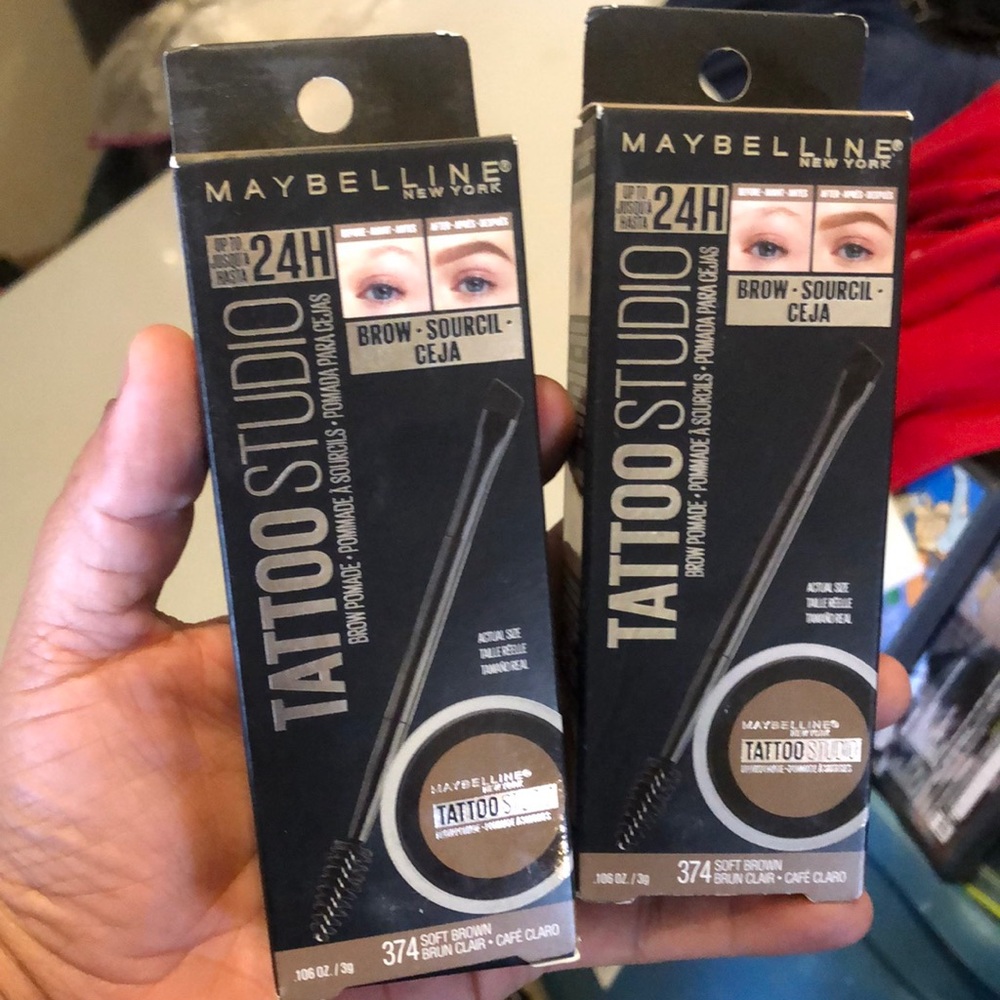 Lot of 2 Maybelline Tattoo Studio Brow Pomade 374 Soft Brown